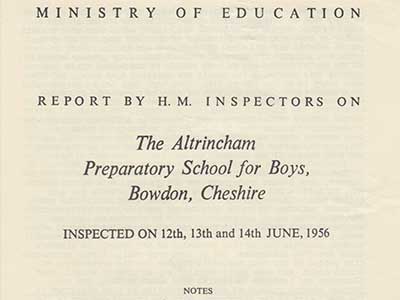 1956 Ministry of Education inspection report cover