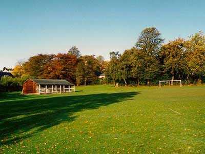 The original playing field, with 1977 Pavilion