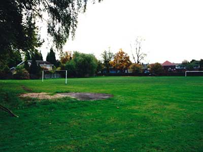 Looking back to Marlborough Road, the rear playground
