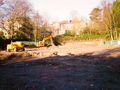 Main site and rear playground, foundations preparation