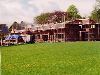 The first floor classrooms being built