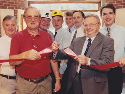 The official cutting of the ribbon for Marlborough Road
