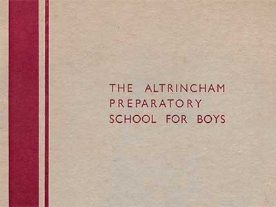 Cover of the original 1936 Altrincham Preparatory School prospectus