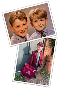 Sam Darby and his son, both APS pupils
